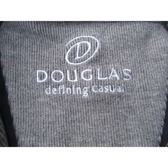 Douglas Defining Casual 1/2 Zip Sweater Mens M Blue/Grey Stripes Cotton Corduroy - Picture 8 of 12